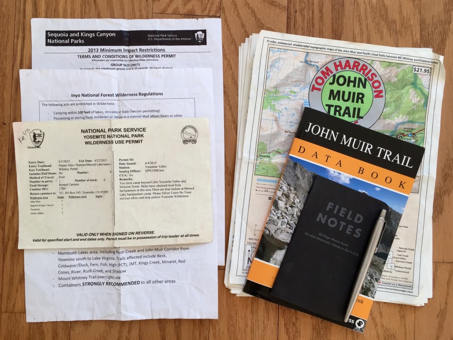 Permits, maps, and the JMT data book